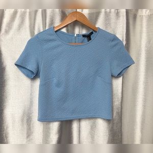 Pastel Blue Zip-Up Top